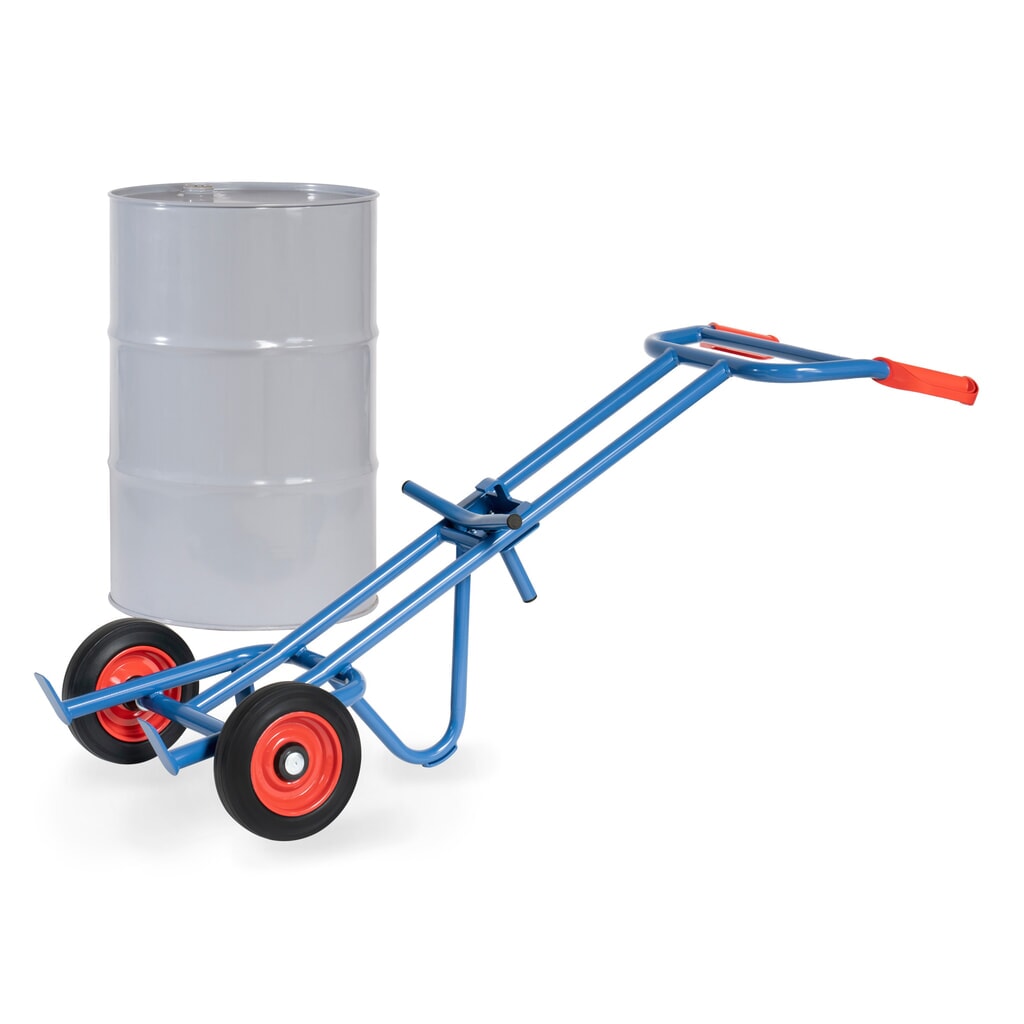 Ffetra® barel truck, nosnosť 300 kg, bez žokejového kolieska, pneumatiky z masívnej gumy Obrázok výrobku: Ffetra® barel truck, nosnosť 300 kg, bez žokejového kolieska, pneumatiky z masívnej gumy