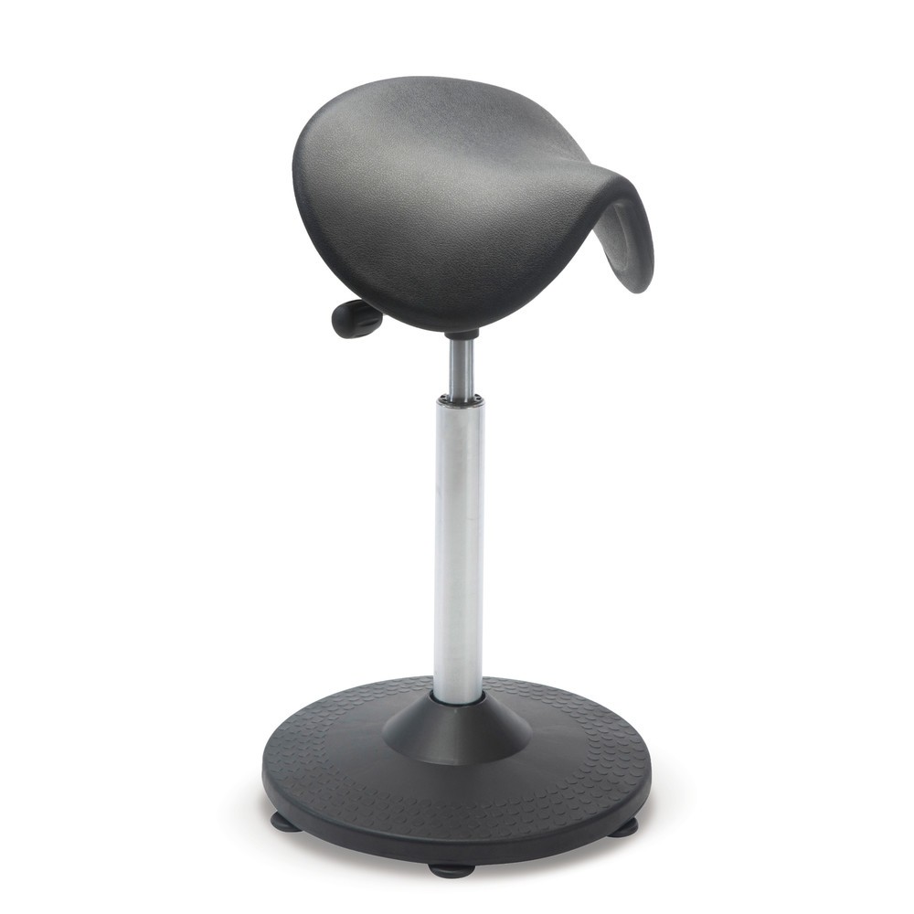 Číslo obrázka výrobku 1: Global Stole A/S Ergonomická stolička, PU sedlo, výška sedadla 620-800 mm, nastavenie sklonu sedadla, trúbka nohy, podlahový klzák, čierny