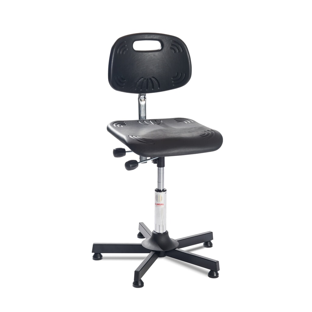 Číslo obrázka výrobku 1: Global Stole A/S Otočná stolička Classic, PU tvarované sedadlo, výška sedadla 480-610 mm, podlahové klzáky, plastová základňa