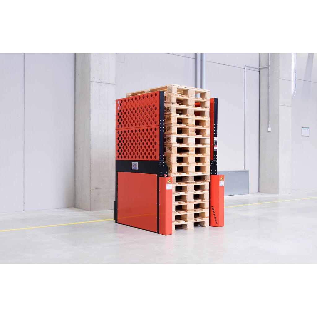 Obrázok výrobku: Hagenauer+Denk Paletový zásobník PalServer Universal, 15 paliet, ŠxD 800 x 1200 mm, krvavo-oranžová farba