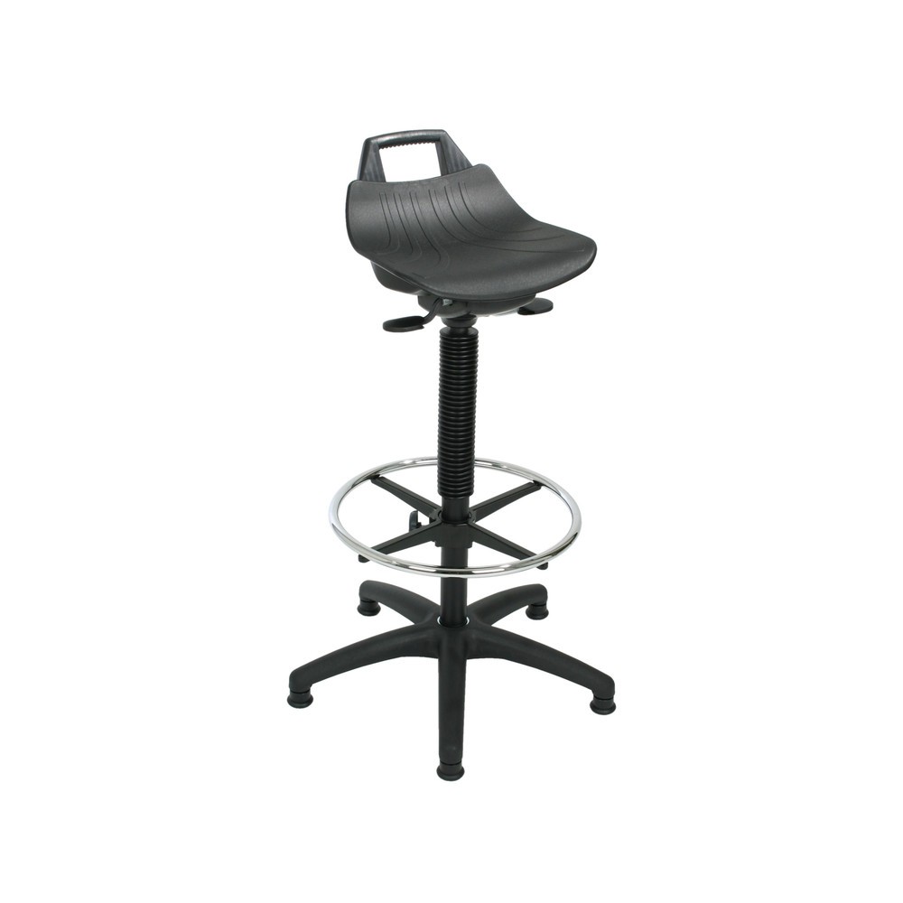 Číslo obrázka výrobku 1: Stolička HEMMDAL Premium, PP sedadlo, výška sedadla 630 – 890 mm, podlahové klzáky, oporný kruh na nohy
