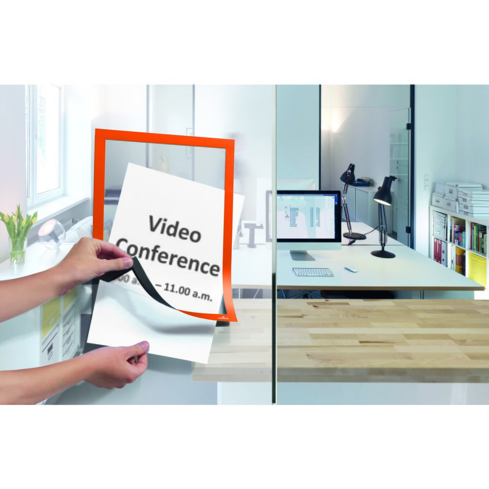 Číslo obrázka výrobku 11: Informačný rám DURABLE DURAFRAME®, samolepiaci, DIN A4, oranžový