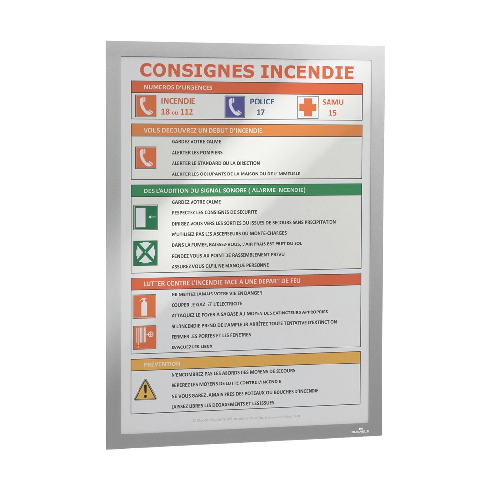 Číslo obrázka výrobku 7: Informačný rám DURABLE DURAFRAME®, samolepiaci, DIN A3, metalický strieborný