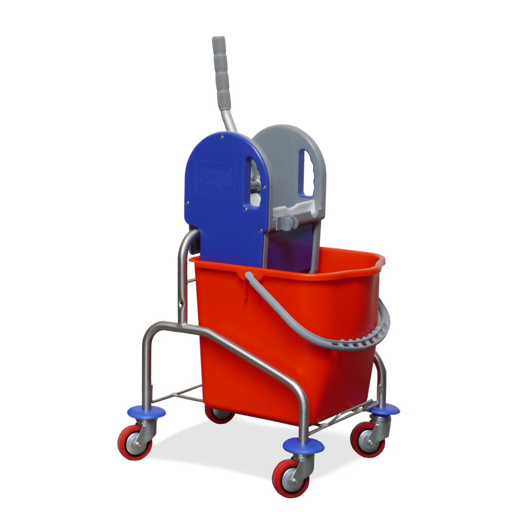 Jednoduché pojazdné vedro, 1x 25 Liter, mop lis Obrázok výrobku: Jednoduché pojazdné vedro, 1x 25 Liter, mop lis