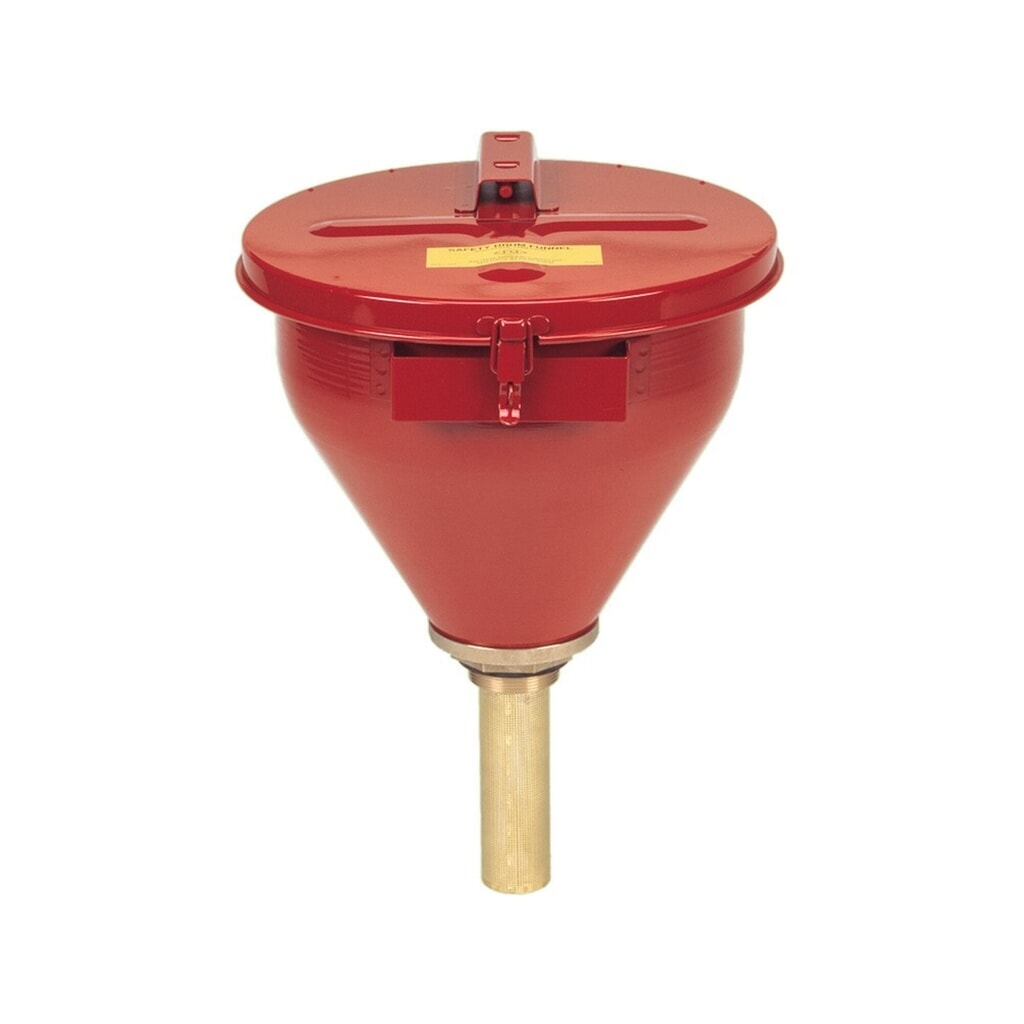 Justrite Bezpečnostný lievik, plameňová bariéra 150mm, červená Obrázok výrobku: Justrite Bezpečnostný lievik, plameňová bariéra 150mm, červená