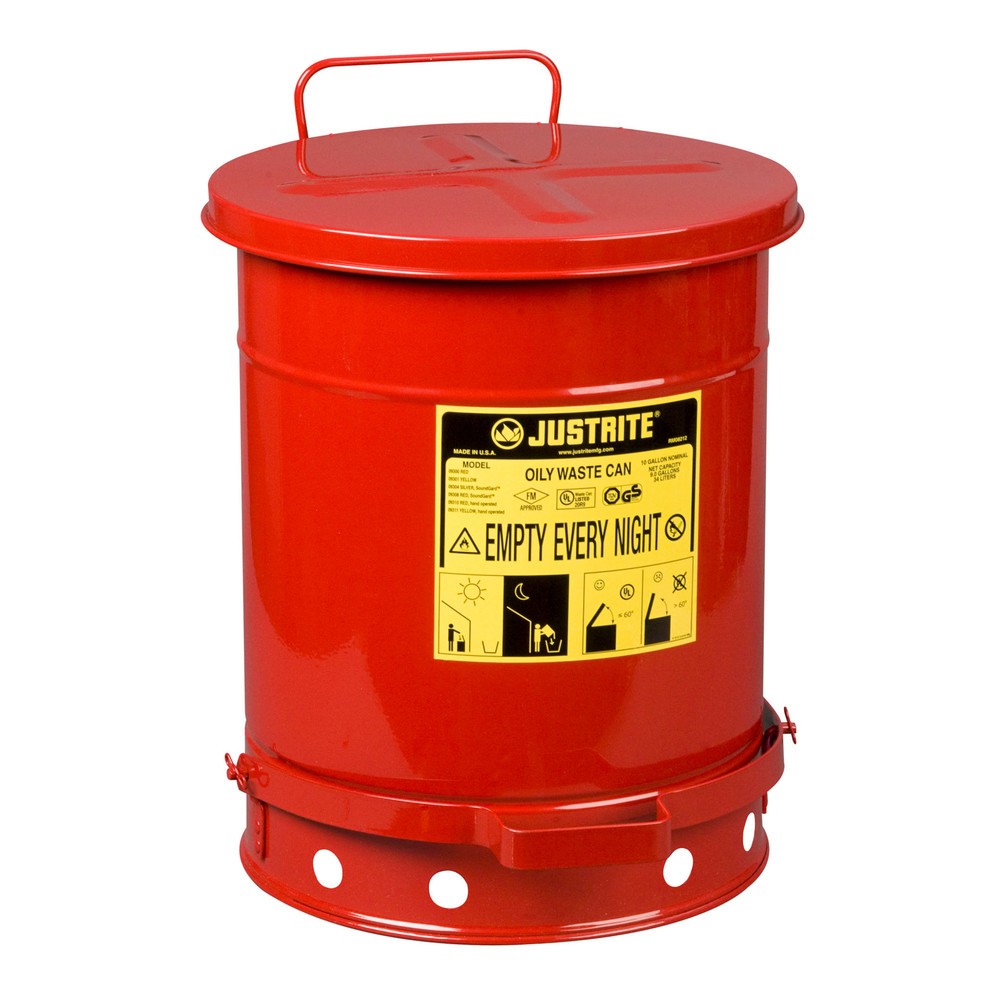 Číslo obrázka výrobku 1: Justrite Workbench Tank Foot Pedál, červená, 34 Liter
