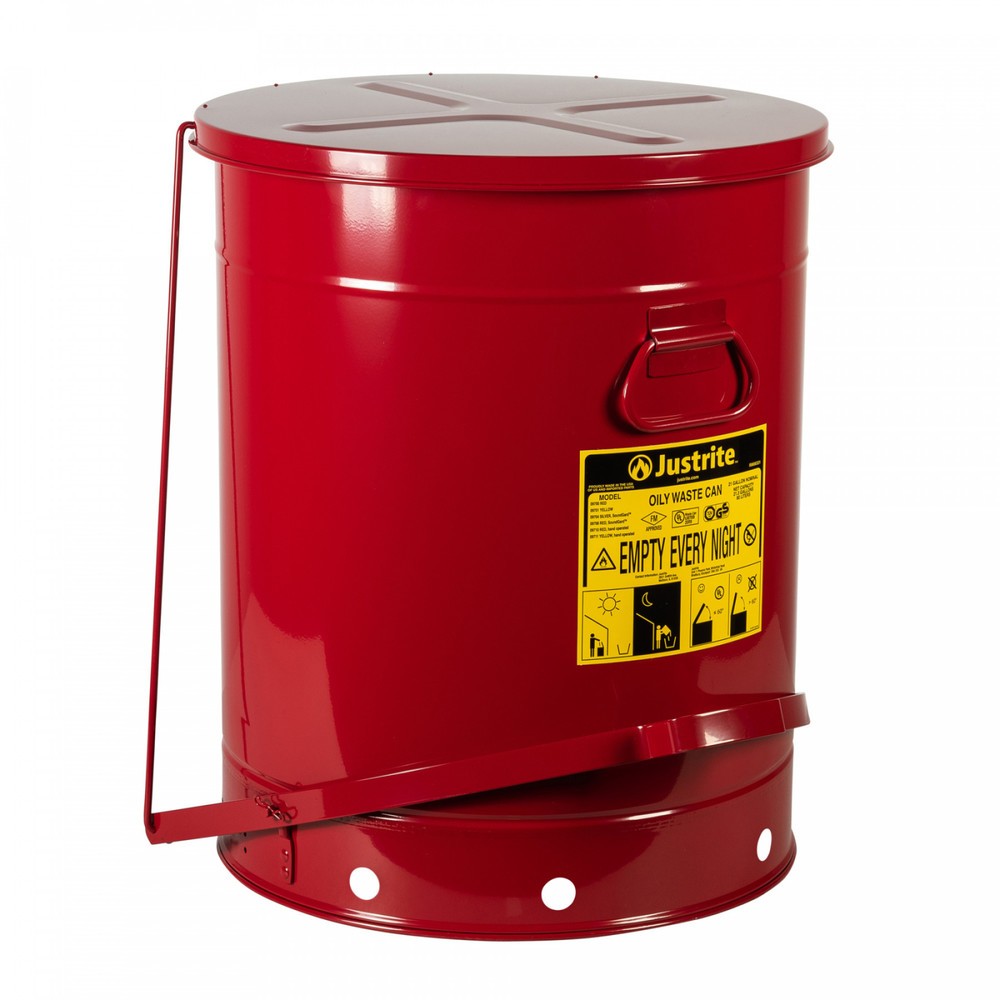 Číslo obrázka výrobku 1: Justrite Workbench Storage Container Foot Pedál, červená, 80 Liter