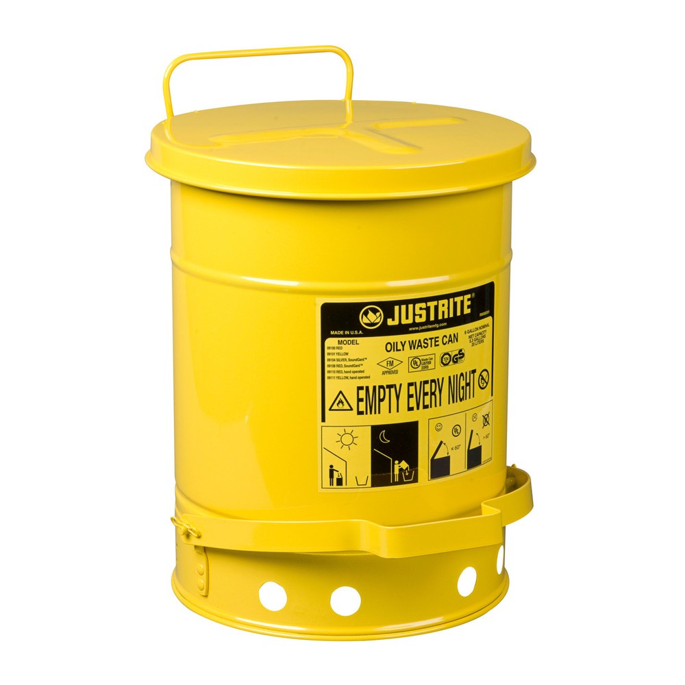 Číslo obrázka výrobku 1: Justrite Workbench Storage Container Foot Pedál, žltá, 20 Liter