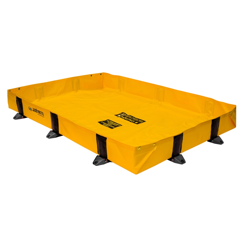 Justrite® QuickBerm® Lite skladacia záchytná vaňa z polyesteru, kapacita 451 l Obrázok výrobku: Justrite® QuickBerm® Lite skladacia záchytná vaňa z polyesteru, kapacita 451 l