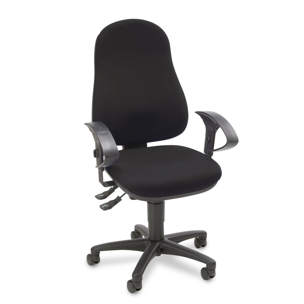 Kancelárska otočná stolička Topstar® Point 60, sedák s vybraním, čierna Číslo obrázka výrobku 6: Kancelárska otočná stolička Topstar® Point 60, sedák s vybraním, čierna