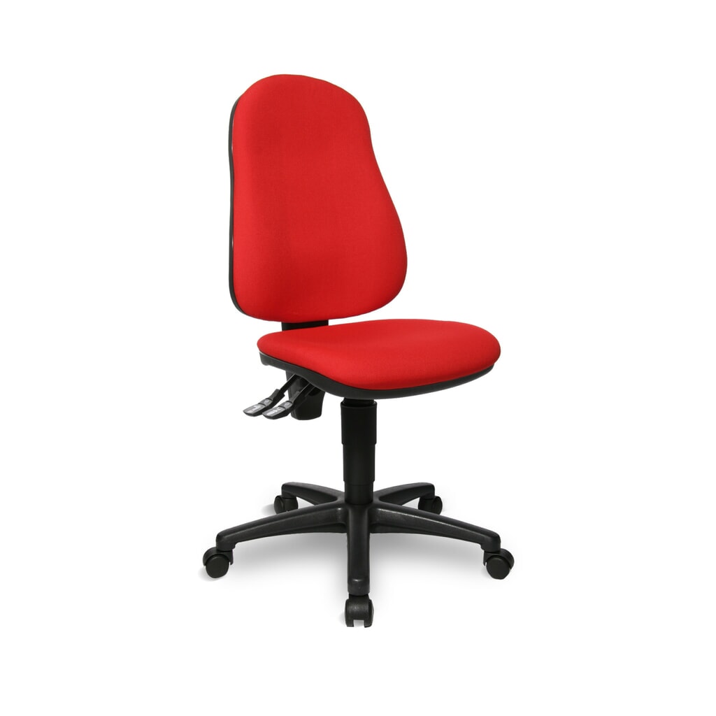 Kancelárska otočná stolička Topstar® Point 70, sedák s ochranou platničiek, červená Obrázok výrobku: Kancelárska otočná stolička Topstar® Point 70, sedák s ochranou platničiek, červená