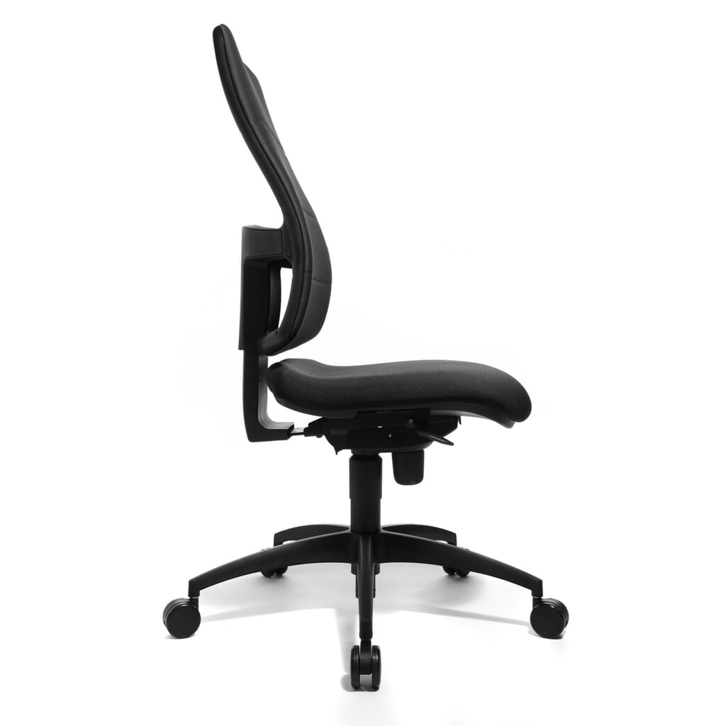 Otočná kancelárska stolička Topstar® Syncro, čalúnené operadlo, ergonomické sedadlo s ochranou platničiek, antracitová Číslo obrázka výrobku 2: Otočná kancelárska stolička Topstar® Syncro, čalúnené operadlo, ergonomické sedadlo s ochranou platničiek, antracitová
