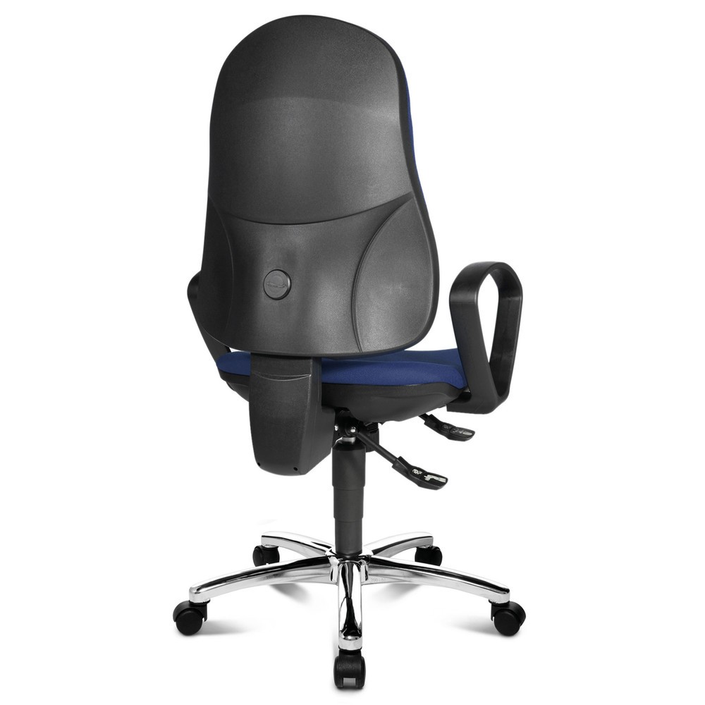 Číslo obrázka výrobku 3: Kancelárska otočná stolička Topstar® Syncro-Steel II, čalúnené operadlo, modré