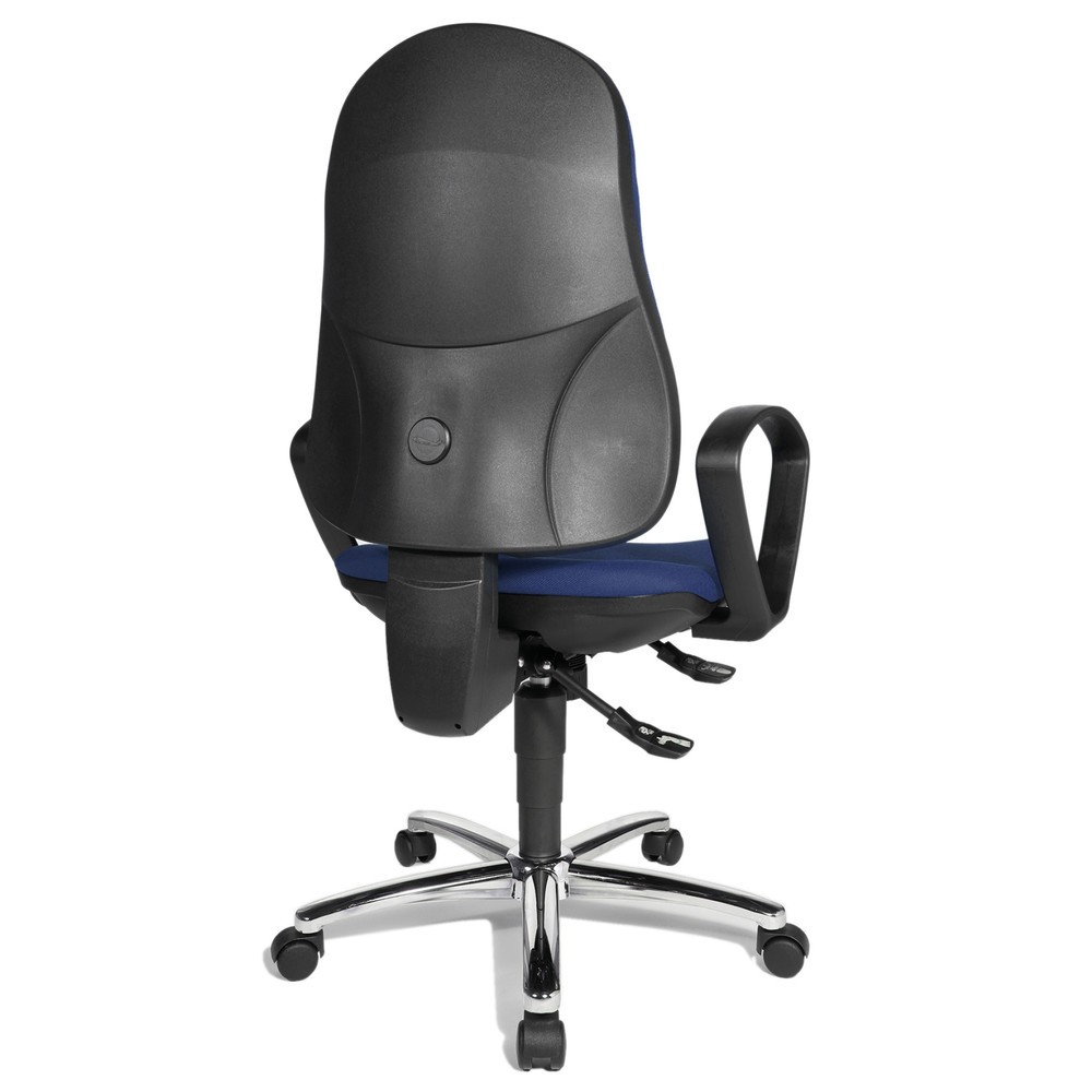 Číslo obrázka výrobku 4: Kancelárska otočná stolička Topstar® Syncro-Steel II, čalúnené operadlo, modré