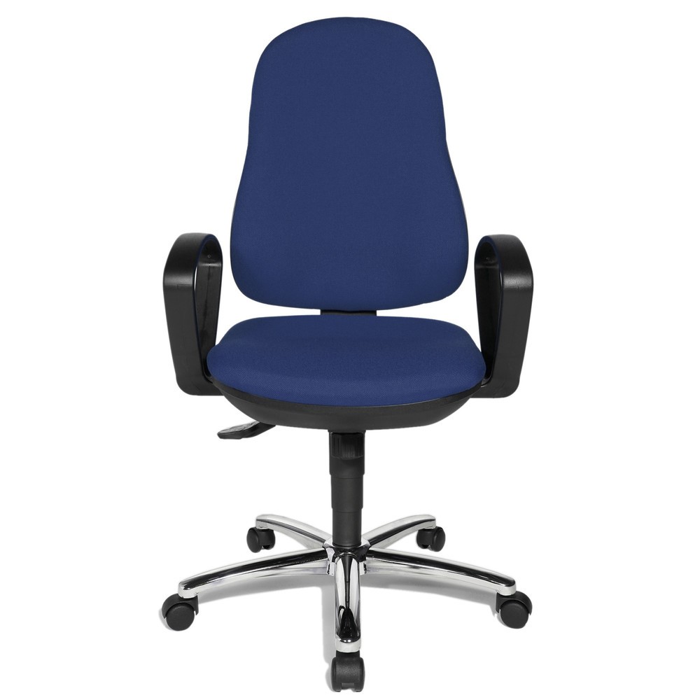 Číslo obrázka výrobku 1: Kancelárska otočná stolička Topstar® Syncro-Steel II, čalúnené operadlo, modré