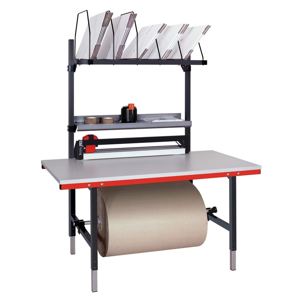 Číslo obrázka výrobku 5: Kompletný baliaci stôl Rocholz s rezacím zariadením, v × š × h 690 – 960 × 1 600 × 800 mm