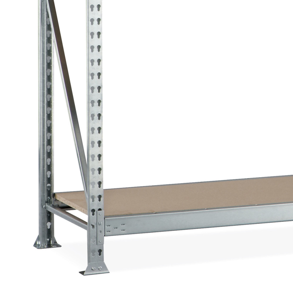 Číslo obrázka výrobku 2: Kompletný balík širokého regála META, s drevotrieskovými doskami, nosnosť regálu 600 kg, v × š × h 2 200 × 3 600 × 650 mm