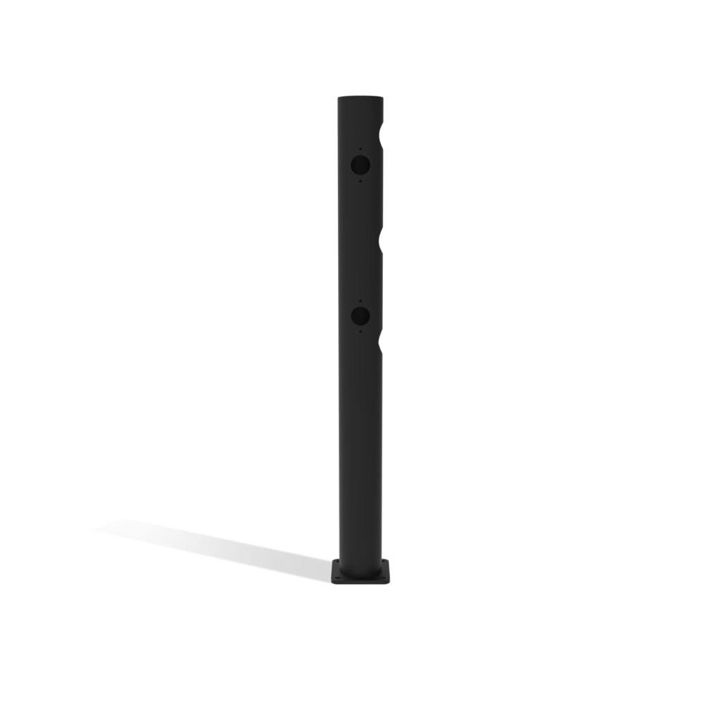 Koncový stĺpik s výkyvnými dverami dancop pre bezpečnostné zábradlie „Delta“, Ø 110 mm, výška 1200 mm, 90°, ľavý Obrázok výrobku: Koncový stĺpik s výkyvnými dverami dancop pre bezpečnostné zábradlie „Delta“, Ø 110 mm, výška 1200 mm, 90°, ľavý
