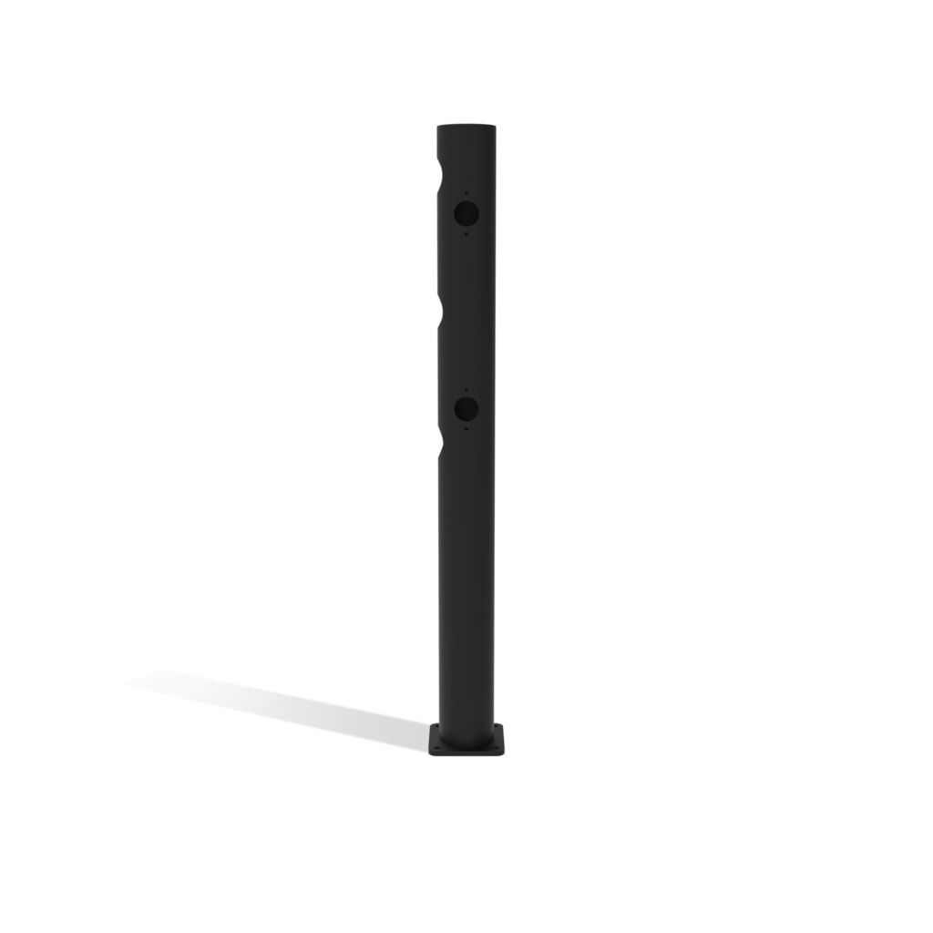 Obrázok výrobku: koncový stĺpik krídlových dverí pre bezpečnostné lišty „Delta“, Ø 110 mm, výška 1200 mm, 90°, pravý
