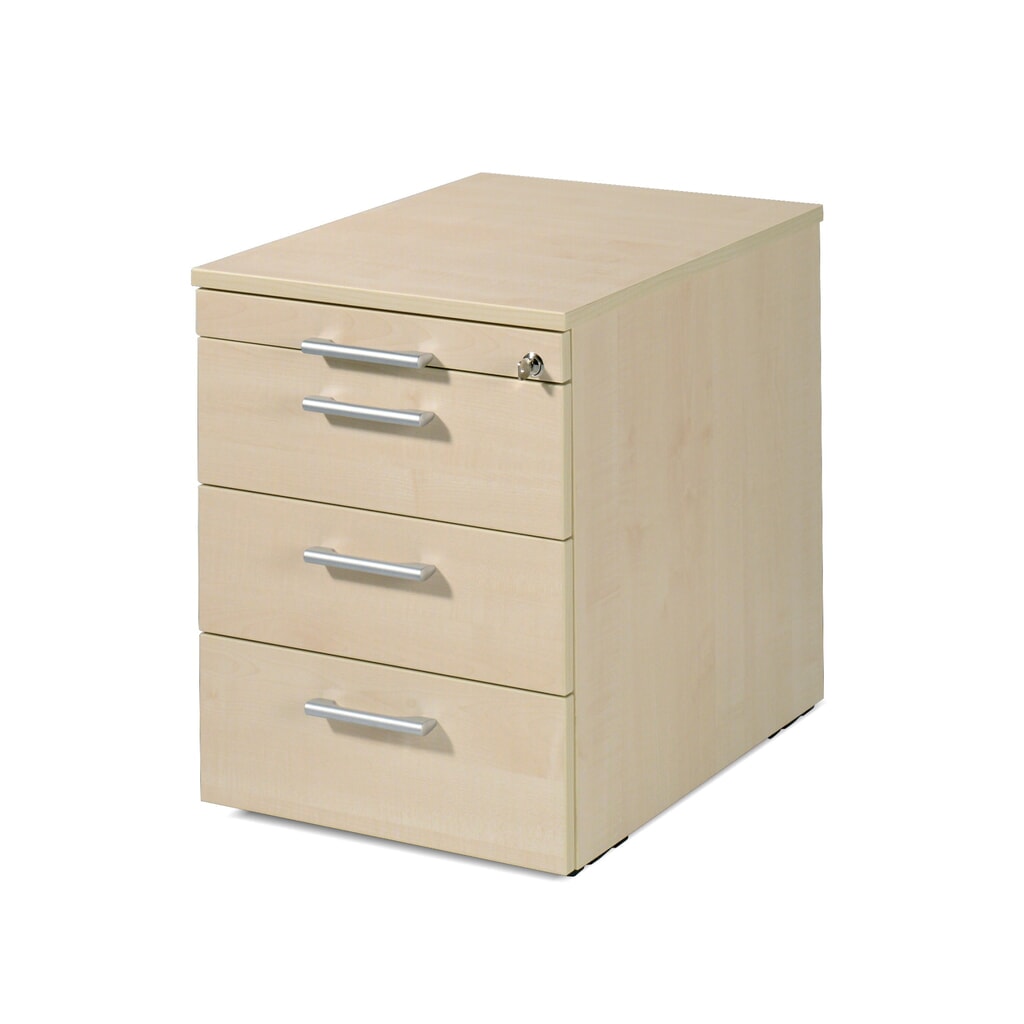 Obrázok výrobku: Kontajner na kolieskach Lissabon, v x š x h 566 x 600 x 430 mm, 3 plastové zásuvky, javor