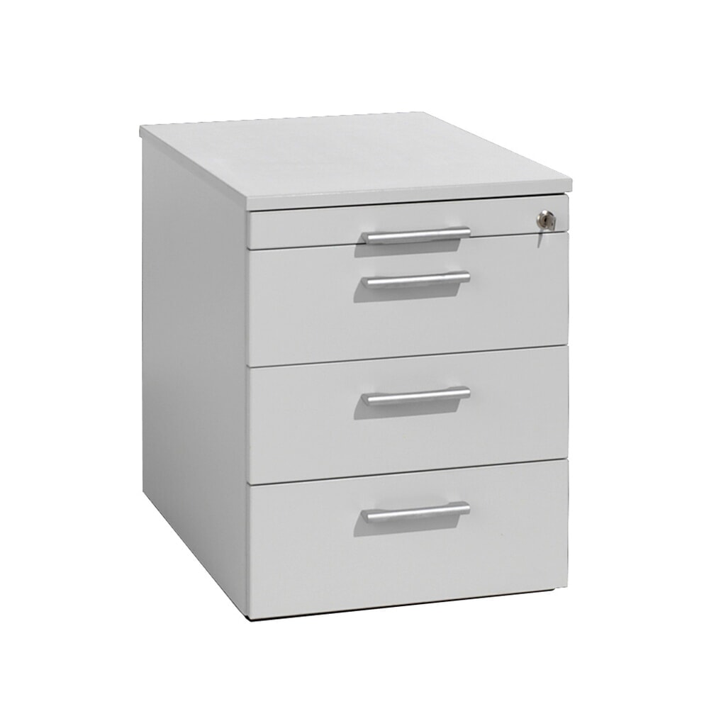 Obrázok výrobku: Kontajner na kolieskach Lissabon, v x š x h 566 x 600 x 430 mm, 3 plastové zásuvky, svetlo sivá