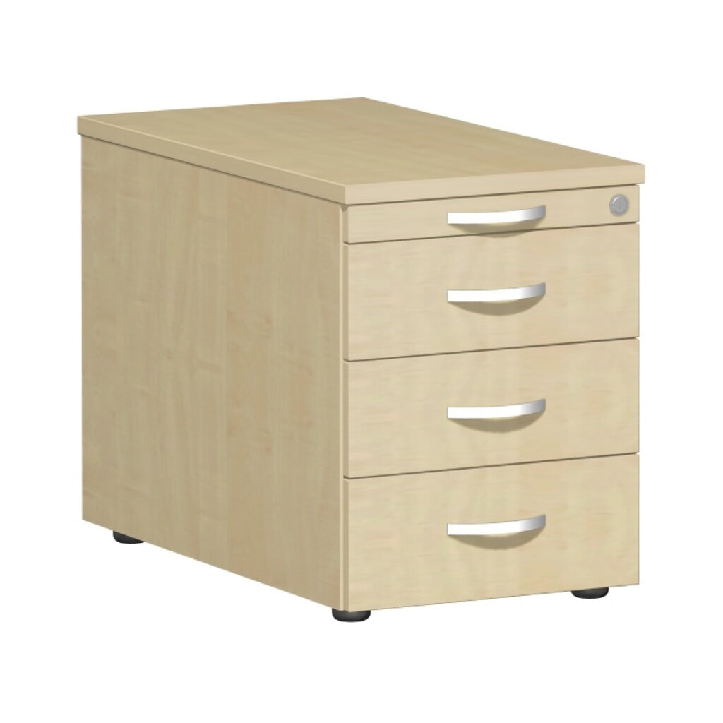 Obrázok výrobku: Kontajner na kolieskach Lissabon, v x š x h 566 x 800 x 430 mm, 3 kovové zásuvky, javor