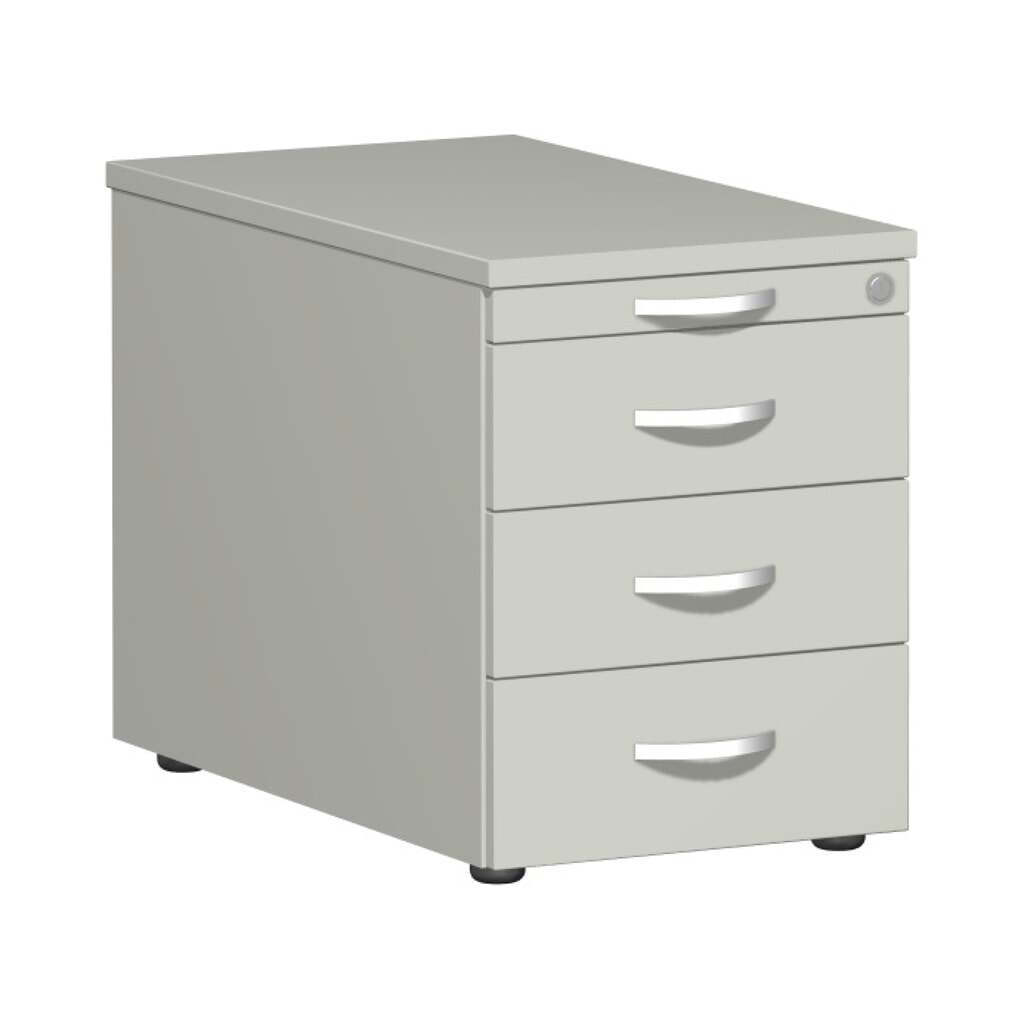 Kontajner na kolieskach Lissabon, v x š x h 566 x 800 x 430 mm, 3 kovové zásuvky, svetlo sivá Obrázok výrobku: Kontajner na kolieskach Lissabon, v x š x h 566 x 800 x 430 mm, 3 kovové zásuvky, svetlo sivá