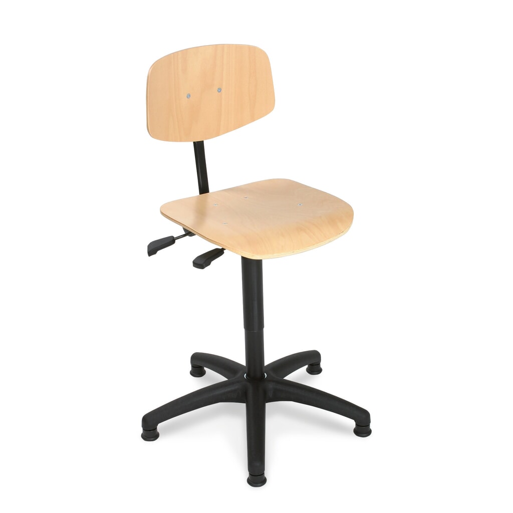 Otočná stolička Easy Buk Work, Výška sedadla 430-630 mm, plastová základňa, Podlahové kĺže Obrázok výrobku: Otočná stolička Easy Buk Work, Výška sedadla 430-630 mm, plastová základňa, Podlahové kĺže