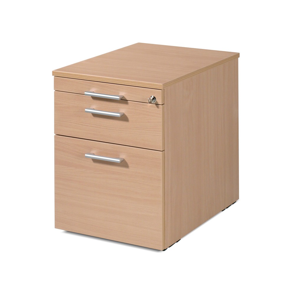 Obrázok výrobku: Lisabonská rolovacia nádoba so závesným registrom, V x Š x H 566 x 600 x 430 mm, plastové zásuvky, buk