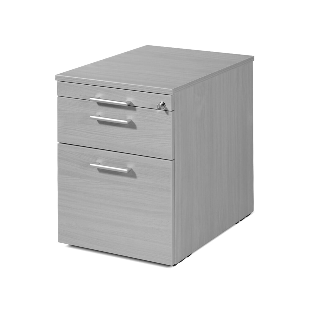 Lisabonská rolovacia nádoba so závesným registrom, V x Š x H 566 x 600 x 430 mm, plastové zásuvky, buk Obrázok výrobku: Lisabonská rolovacia nádoba so závesným registrom, V x Š x H 566 x 600 x 430 mm, plastové zásuvky, buk