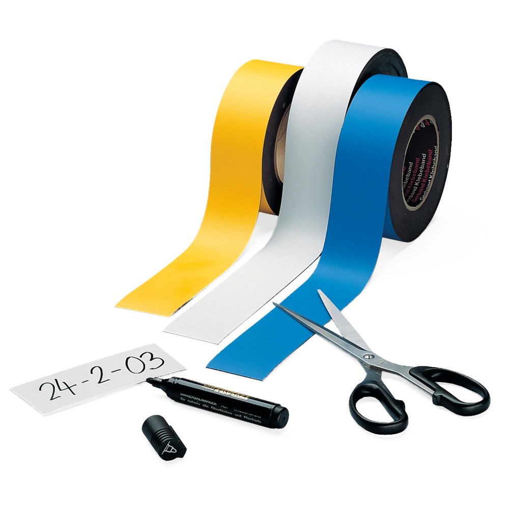Číslo obrázka výrobku 1: Magnetická nápisová páska, rolka, šírka 30 mm, biela