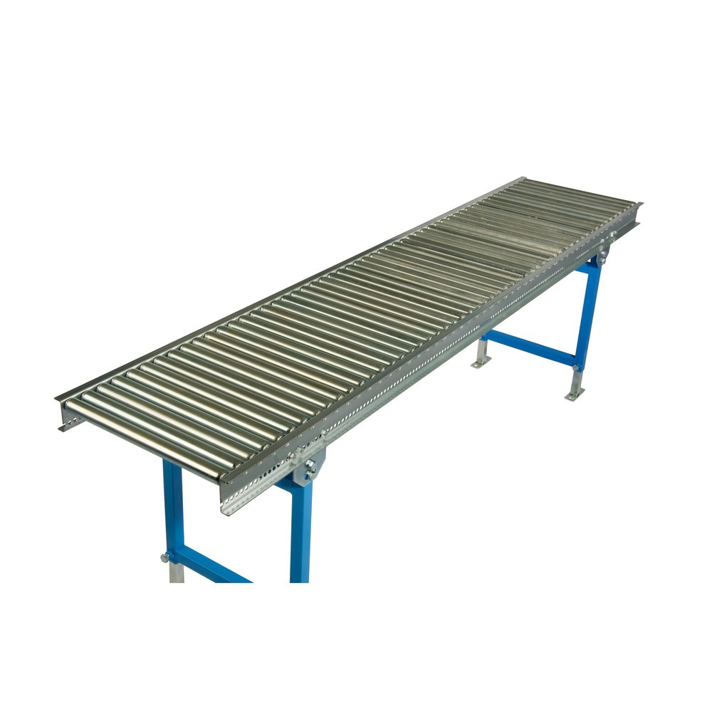 Číslo obrázka výrobku 2: Malý valčekový dopravník, oceľové rúrkové valčeky, závitová os, Ø 30 mm, d × š 1 000 × 200 mm
