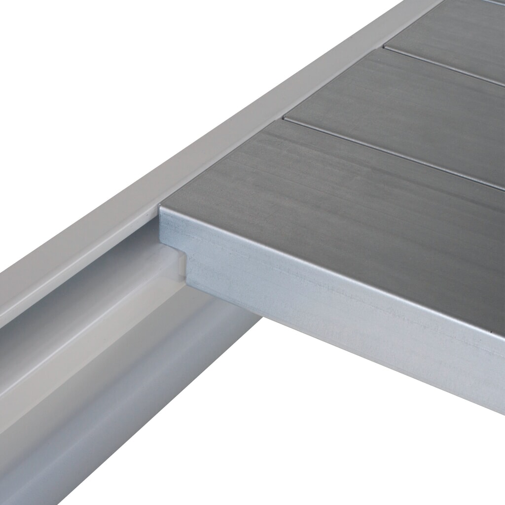 ManOrga Polica pre široký regál, s oceľovými panelmi, š × h 1 800 × 600 mm Obrázok výrobku: ManOrga Polica pre široký regál, s oceľovými panelmi, š × h 1 800 × 600 mm