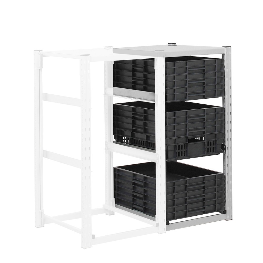 Číslo obrázka výrobku 2: ManOrga Regál s nádobami na euroboxy, nadstavbové pole, v × š × h 1 000 × 407 × 600 mm