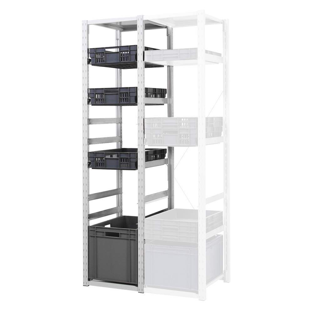 Číslo obrázka výrobku 2: ManOrga Regál s nádobami na euroboxy, základné pole, v × š × h 2 000 × 307 × 400 mm