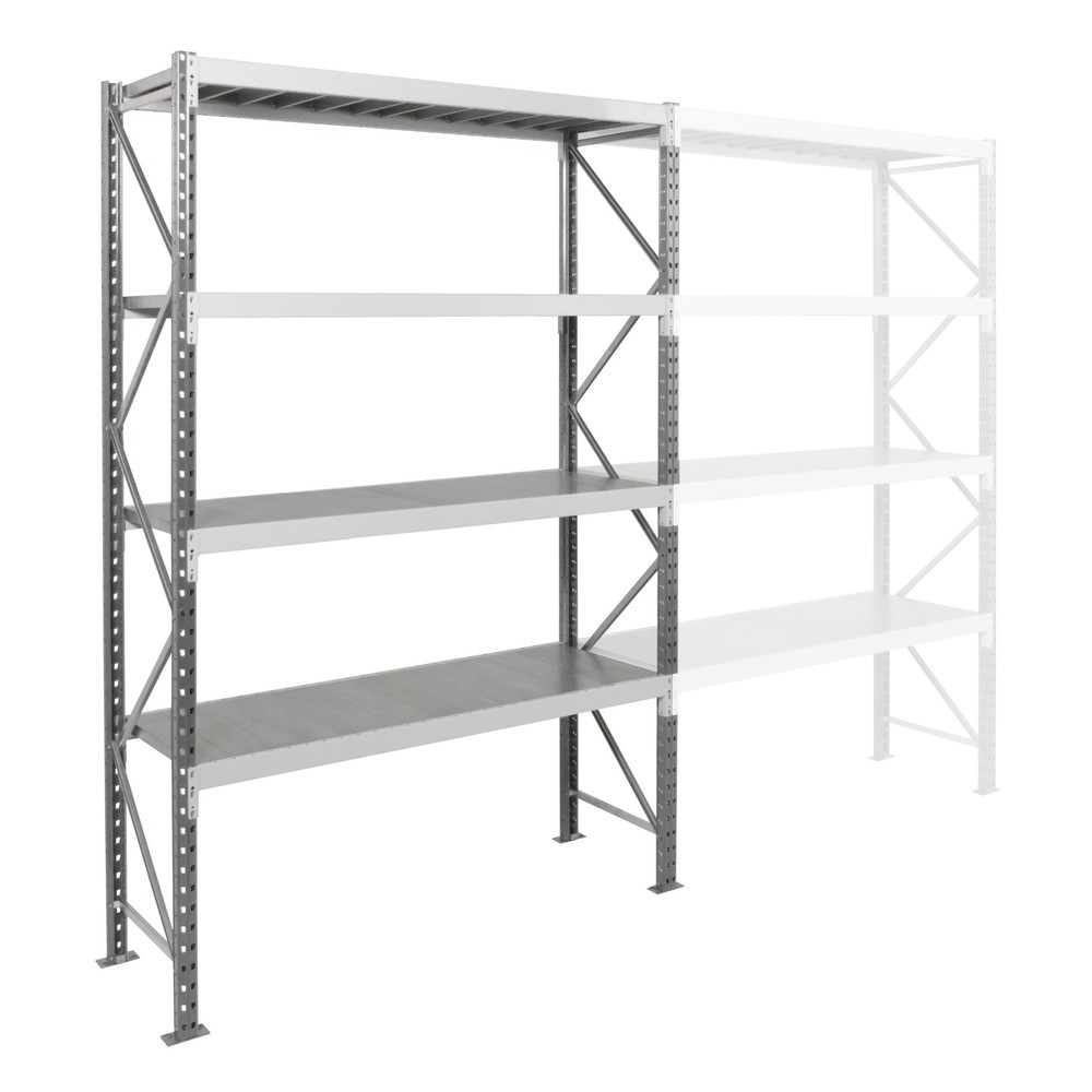 Číslo obrázka výrobku 8: ManOrga Široký regál, s oceľovými panelmi, základné pole, v × š × h 2 500 × 1 800 × 800 mm