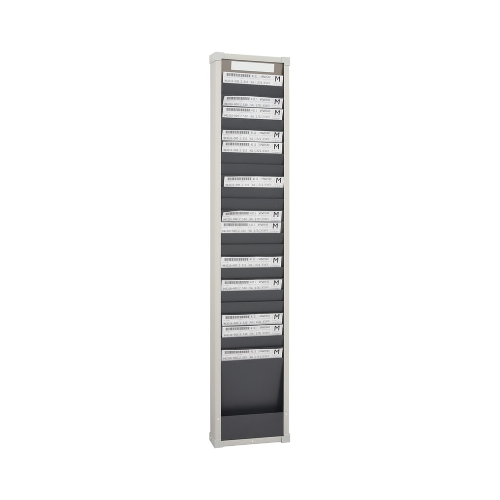 Obrázok výrobku: Doska na triedenie kariet, 1 riadok, 25 priehradiek, VxŠ 1,350 x 260 mm