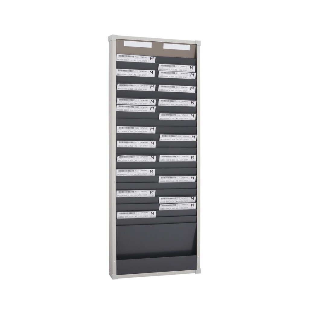 Doska na triedenie kariet, 2 rady po 25 priehradkách, V x Š 1 350 x 490 mm Obrázok výrobku: Doska na triedenie kariet, 2 rady po 25 priehradkách, V x Š 1 350 x 490 mm