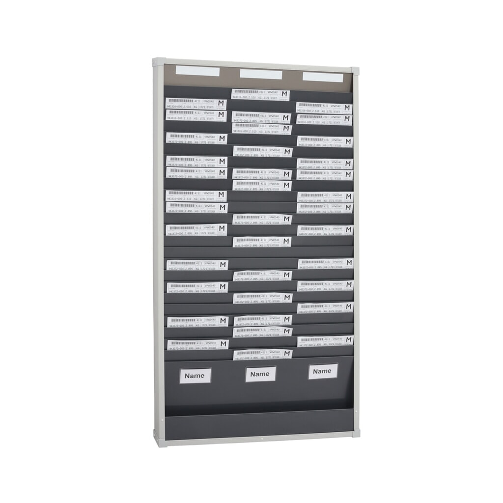 Doska na triedenie kariet, 3 rady po 25 priehradkách, V x Š 1 350 x 720 mm Obrázok výrobku: Doska na triedenie kariet, 3 rady po 25 priehradkách, V x Š 1 350 x 720 mm
