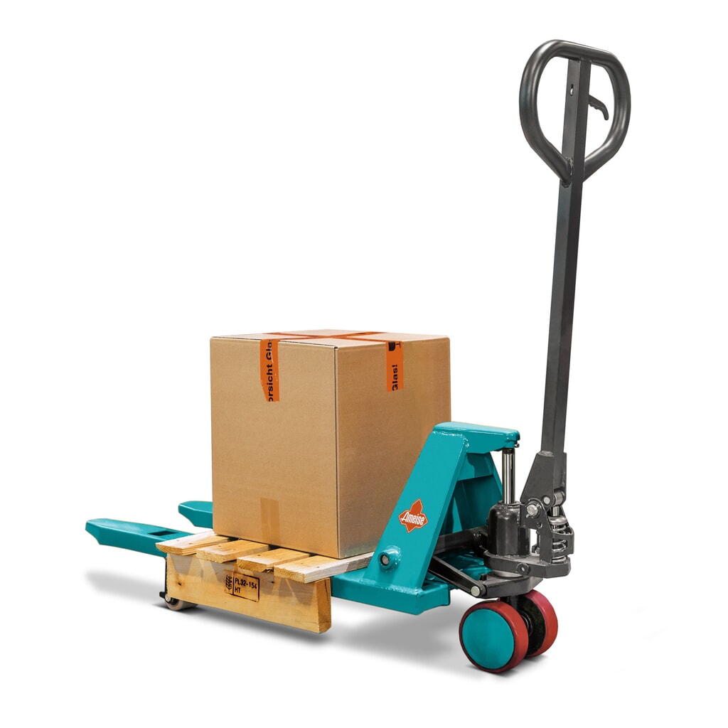 Obrázok výrobku: Mini ručný paletový vozík Ameise® PTM 0.5, nosnosť 500 kg, dĺžka vidlíc 800 mm, polyuretán/nylon
