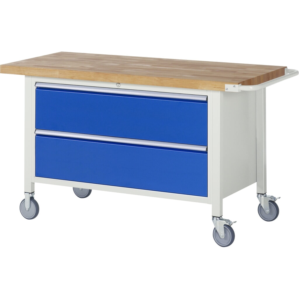Mobilný pracovný stôl RAU série 8000, v × š × h 880 × 1 500 × 700 mm, 2 zásuv. so 100 % vysunutím, 2 × 270 mm, nosnosť zásuv. 50 kg Obrázok výrobku: Mobilný pracovný stôl RAU série 8000, v × š × h 880 × 1 500 × 700 mm, 2 zásuv. so 100 % vysunutím, 2 × 270 mm, nosnosť zásuv. 50 kg
