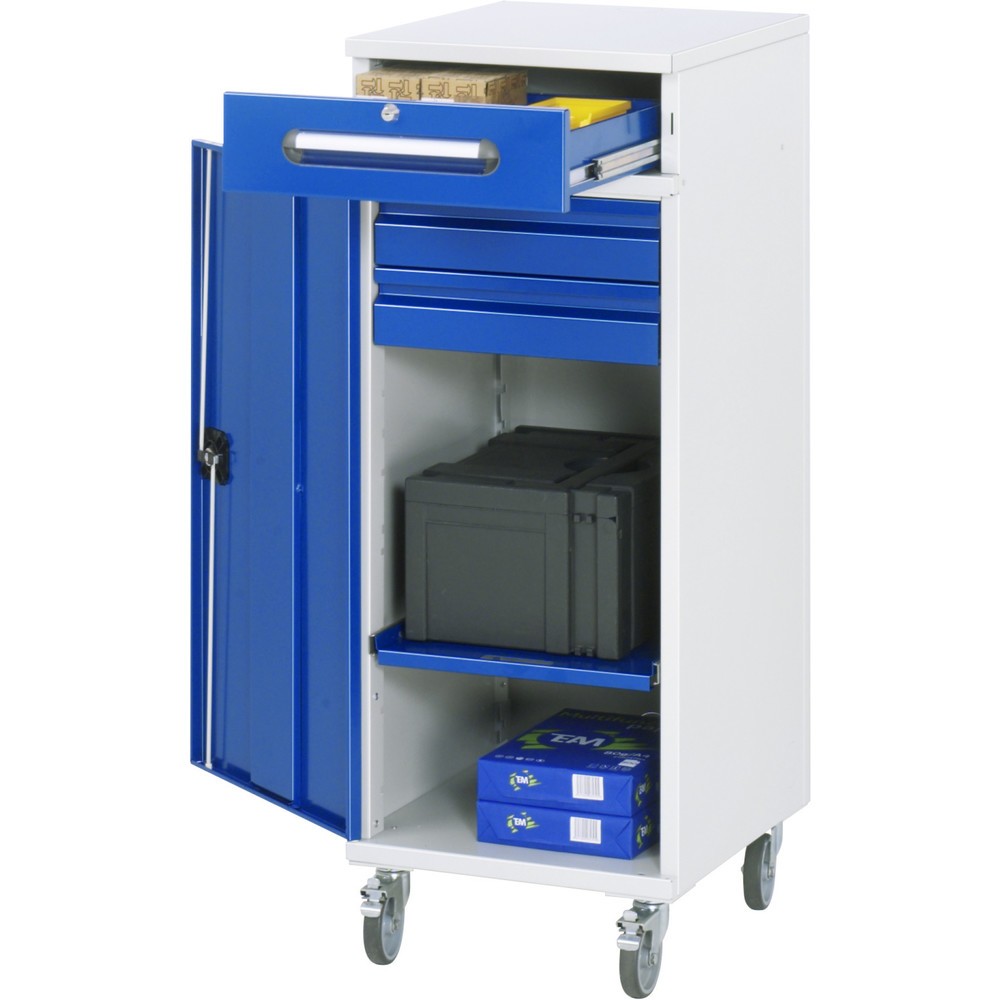 Číslo obrázka výrobku 1: Mobilný rečnícky pult RAU, v × š × h 1 185 × 450 × 520 mm, zásuv., 2 × 80, 1 × 120 mm