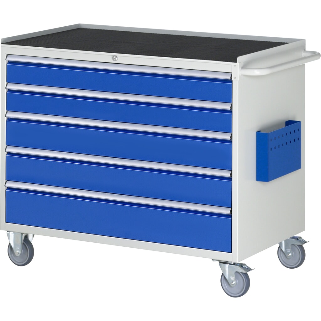Dielenský vozík RAU série 7 000, v × š × h 975 × 1 145 × 650 mm, s 5 zásuvkami veľkosti XXL, kovová povrchová plocha Obrázok výrobku: Dielenský vozík RAU série 7 000, v × š × h 975 × 1 145 × 650 mm, s 5 zásuvkami veľkosti XXL, kovová povrchová plocha