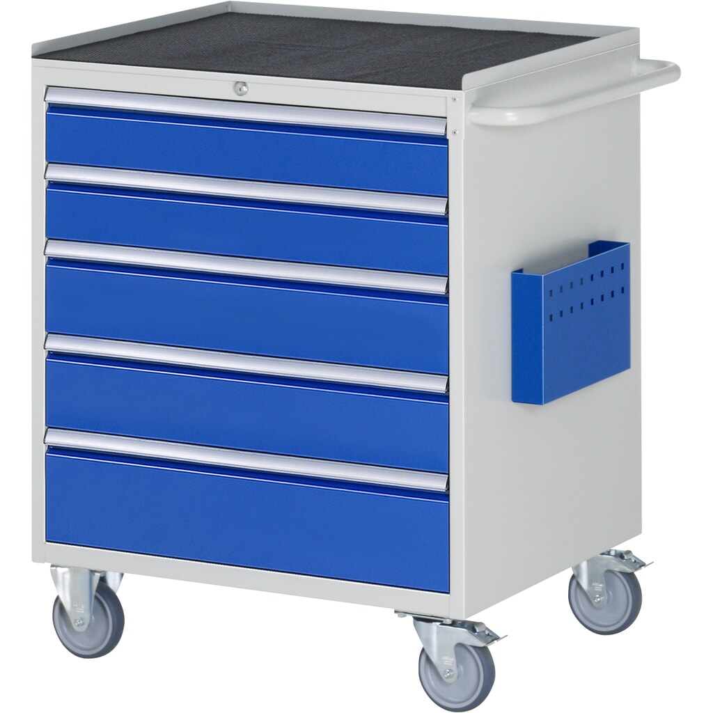 Dielenský vozík RAU série 7 000, v × š × h 975 × 770 × 650 mm, s 5 zásuvkami veľkosti XL, kovová povrchová plocha Obrázok výrobku: Dielenský vozík RAU série 7 000, v × š × h 975 × 770 × 650 mm, s 5 zásuvkami veľkosti XL, kovová povrchová plocha