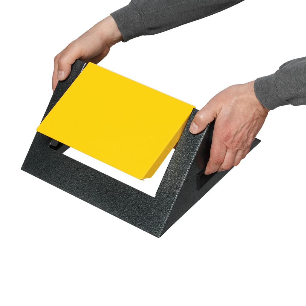 Číslo obrázka výrobku 2: Nádoba na triedený odpad VAR®, 60 litrov, samohasiaca, korpus v antickej striebornej farbe, hranaté/žlté veko