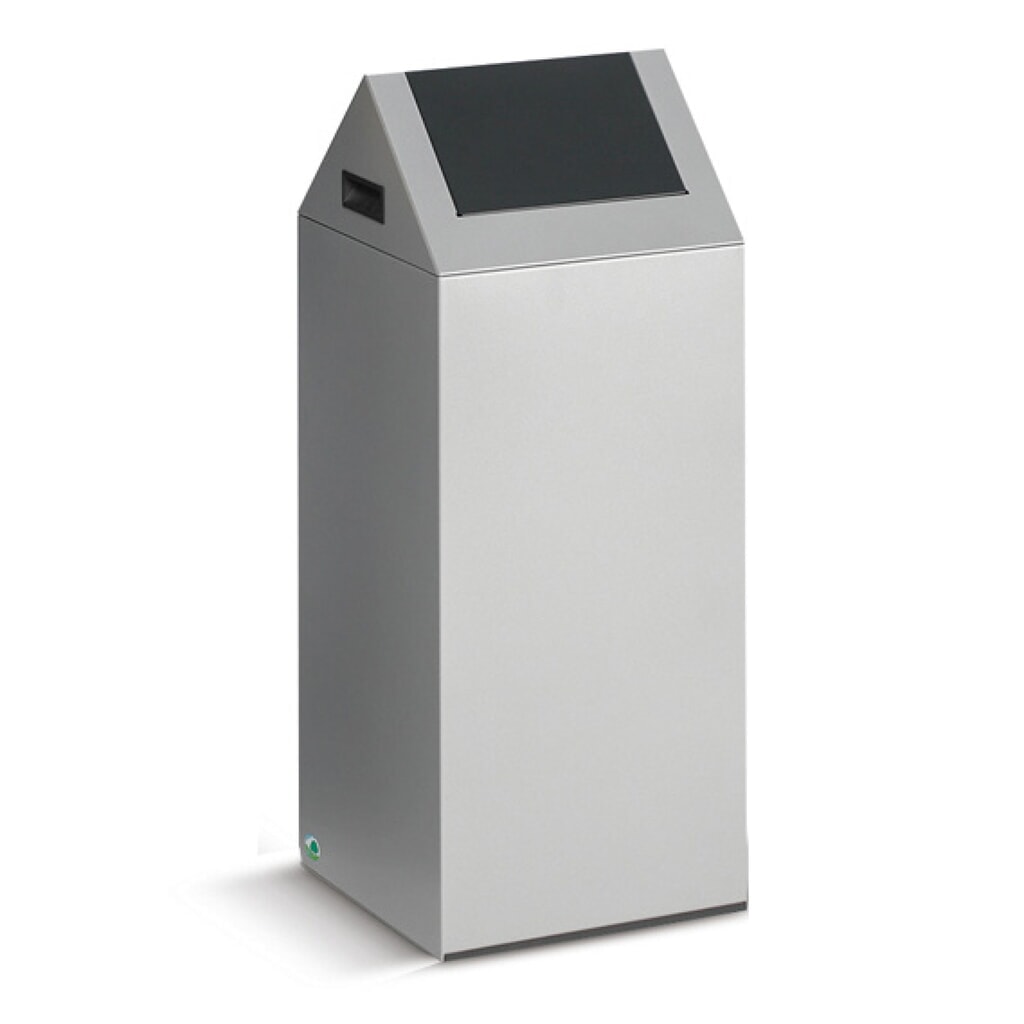 Nádoba na triedený odpad VAR®, 60 litrov, samohasiaca, korpus vo svetlosivej farbe, hranaté/antracitové veko Obrázok výrobku: Nádoba na triedený odpad VAR®, 60 litrov, samohasiaca, korpus vo svetlosivej farbe, hranaté/antracitové veko