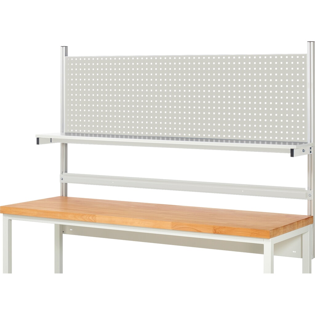 Nadstavba pracovného stola RAU, v × š × h 1 130 × 2 000 × 350 mm, s 1 policovou doskou, s povrchom z melamínovej živice a 1 prídržnou lištou, kompletná súprava 01 pre šírku výrobku 2 000 mm Číslo obrázka výrobku 2: Nadstavba pracovného stola RAU, v × š × h 1 130 × 2 000 × 350 mm, s 1 policovou doskou, s povrchom z melamínovej živice a 1 prídržnou lištou, kompletná súprava 01 pre šírku výrobku 2 000 mm