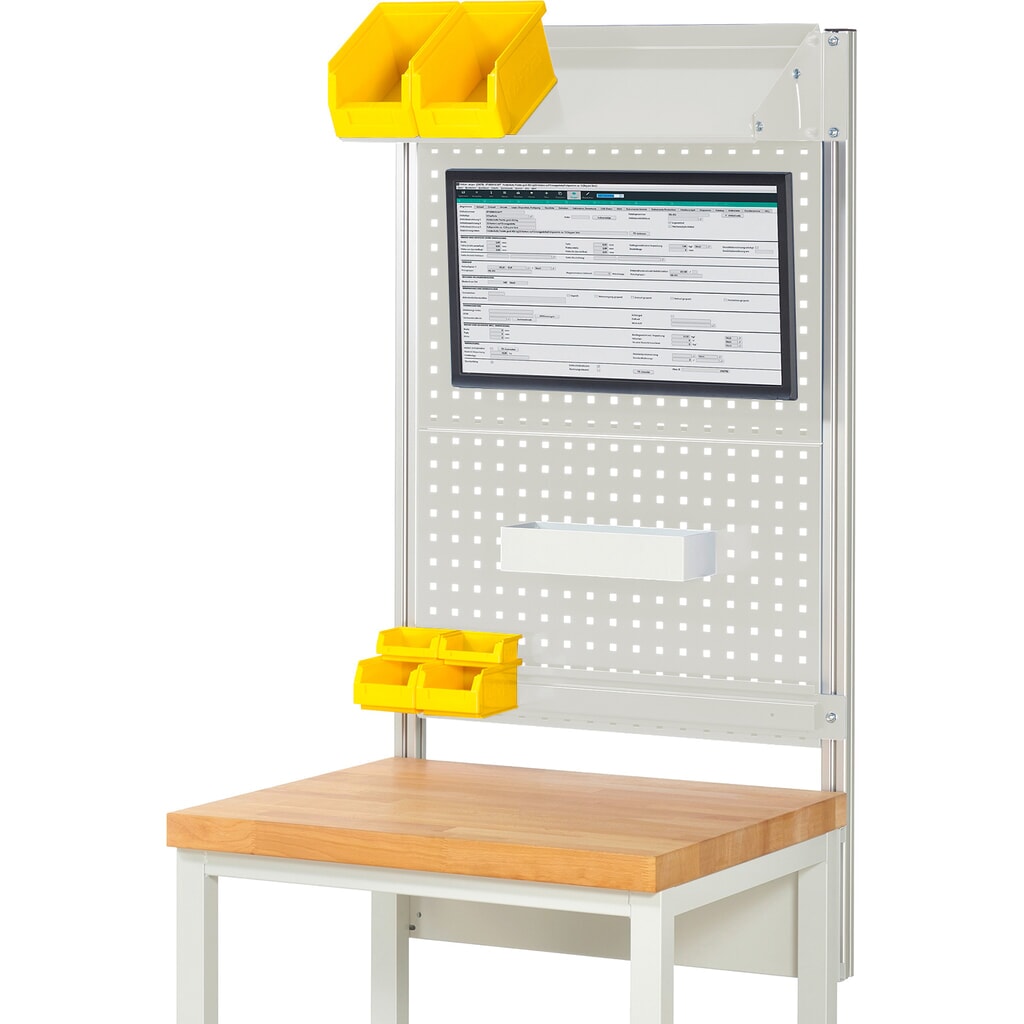 Nadstavba pracovného stola RAU, v × š × h 1 130 × 750 × 350 mm, s 1 naklápateľnou kovovou odkladacou lištou, 1 prídržnou lištou a 1 držiakom plochej obrazovky, kompletná súprava 02 pre výrobok šírky 750 mm Obrázok výrobku: Nadstavba pracovného stola RAU, v × š × h 1 130 × 750 × 350 mm, s 1 naklápateľnou kovovou odkladacou lištou, 1 prídržnou lištou a 1 držiakom plochej obrazovky, kompletná súprava 02 pre výrobok šírky 750 mm