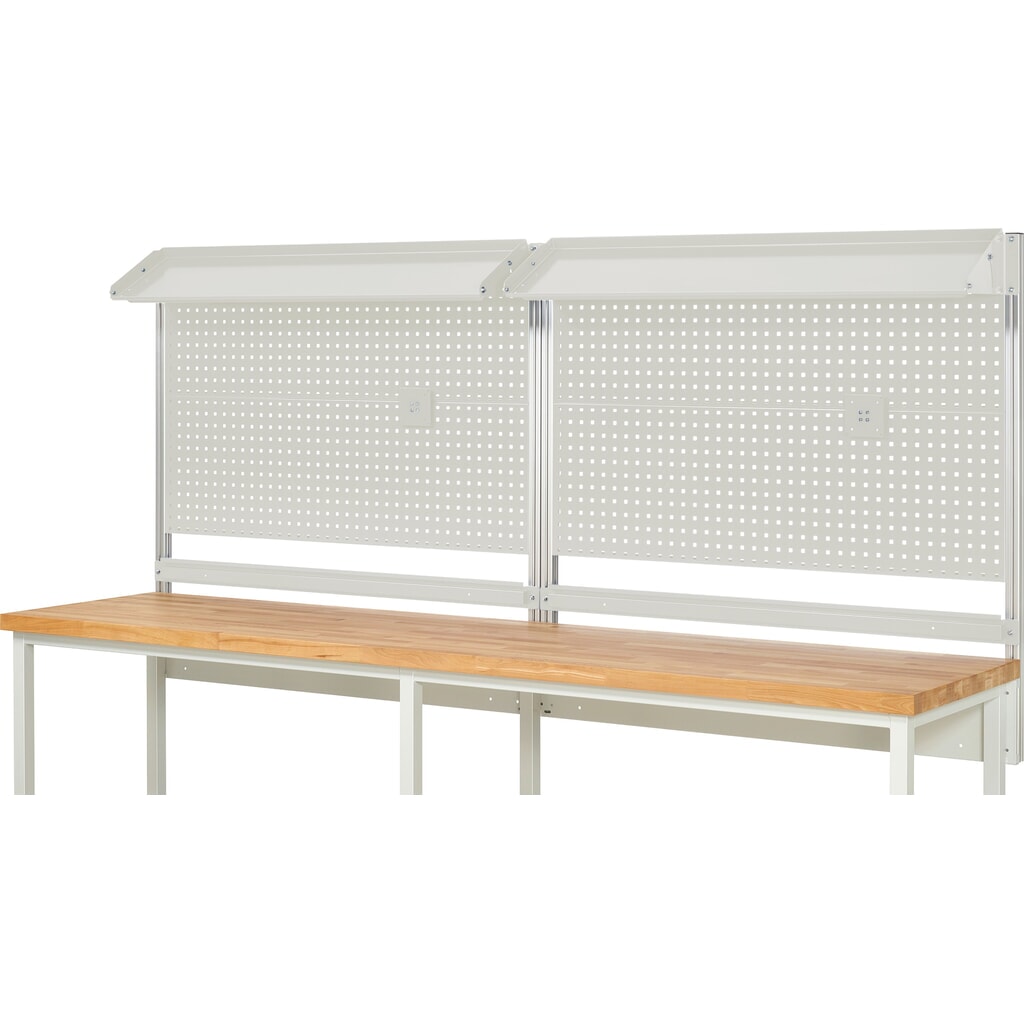 Nadstavba pracovného stola RAU, v × š × h 1 130 × 3 000 × 350 mm, s 2 naklápateľnými kovovými odkladacími lištami, 2 prídržnými lištami a 2 držiakmi plochej obrazovky, kompletná súprava 02 pre výrobok šírky Číslo obrázka výrobku 2: Nadstavba pracovného stola RAU, v × š × h 1 130 × 3 000 × 350 mm, s 2 naklápateľnými kovovými odkladacími lištami, 2 prídržnými lištami a 2 držiakmi plochej obrazovky, kompletná súprava 02 pre výrobok šírky