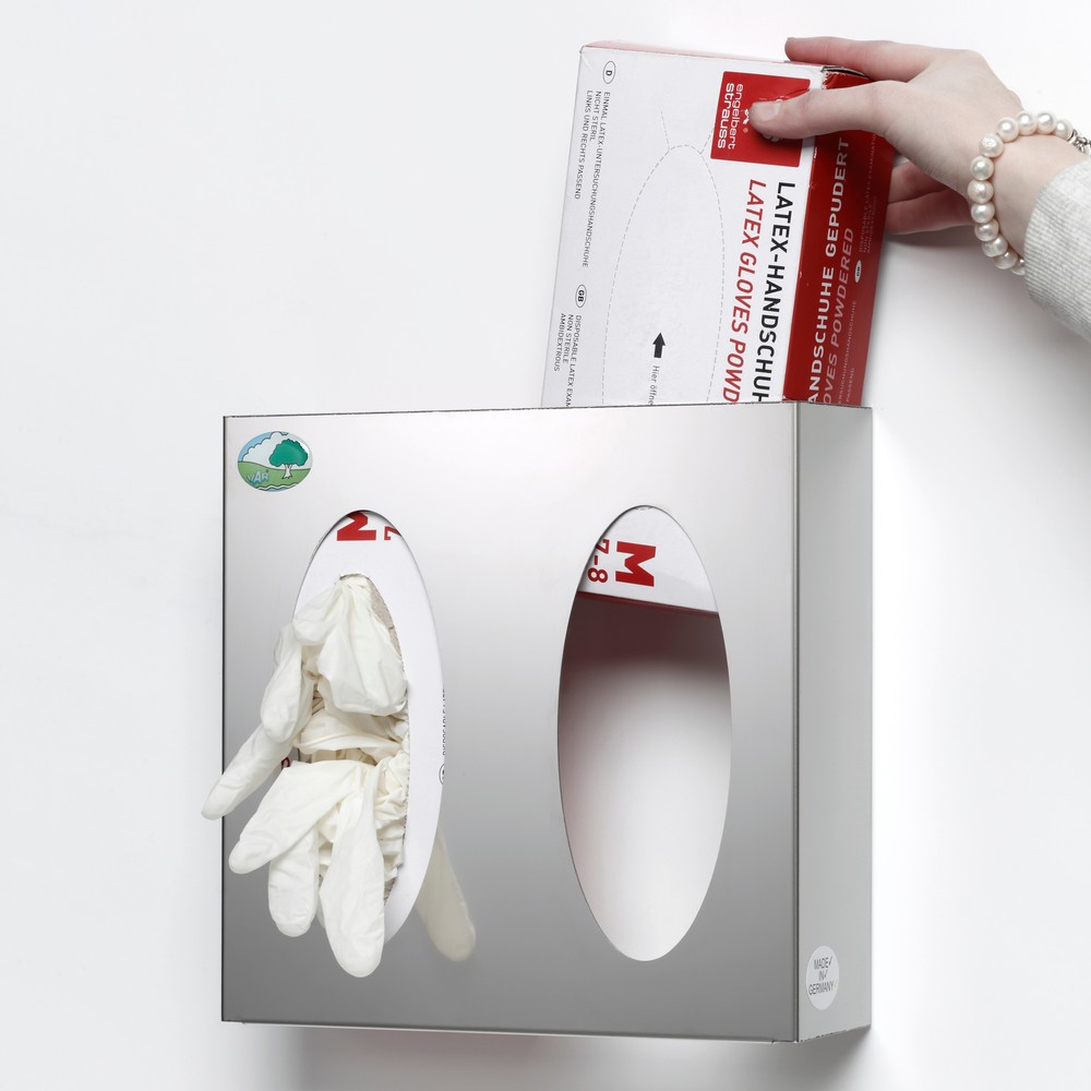 Číslo obrázka výrobku 2: Nástenný dávkovač VAR® pre balenia rukavíc/utierok, 2-priečinkový